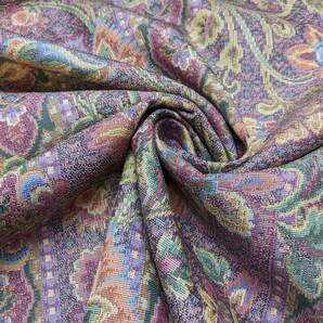 新着・ゴブランタッチの花縞柄（A）ジャガード織り多色使い No.3751の画像7
