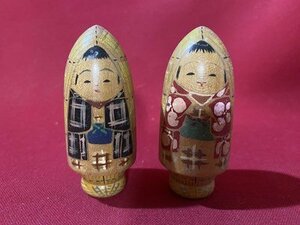 ｃ※**　こけし　2点　雪ん子　高さ約8㎝　郷土玩具　木地玩具　置物　民芸品　お土産　コケシ　KOKESHI　/　B5