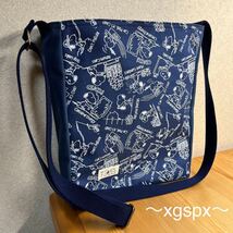 ポシェット 紺 買い物 帆布 縦長 hand made ハンドメイド トート ショルダー 斜め掛け サコッシュ ボディ ハンド セカンド バック バッグ _画像1