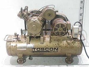 (1 jpy start!) Toshiba TOSCONtos navy blue air compressor SP105-22T4 capacity 80L three-phase 200V operation excellent # store receipt limitation # J6679