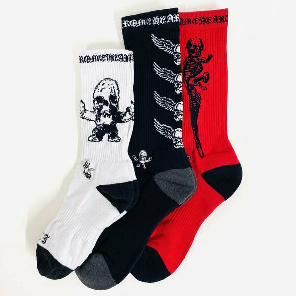 Chrome Hearts JOE FOTI SKULL SOCKS クロムハーツ スカル ソックス 3足セット F1279