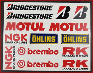 NGK Bridgestone MOTUL brembo OHLINS BS ブリジストン ステッカー S270