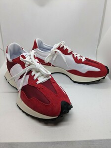 【新品未使用】ニューバランス MS327LD1 スニーカー 赤×白 レッド 25.5cm シューズ メンズ レディース　new balance 箱付き