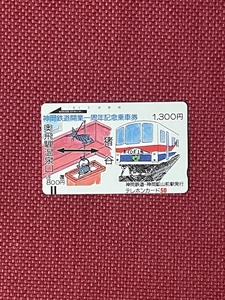神岡鉄道開業1周年記念乗車券　テレカ50度数　未使用　(管理番号17-27)