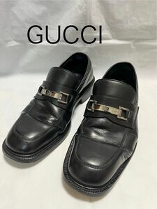 GUCCI グッチ ローファー　40 革靴　25.0 銀金具 イタリア製