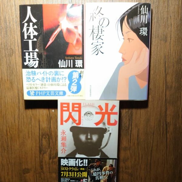 【3冊まとめ売り】閃光 永瀬隼介、人体工場 ＆ 終の棲家 仙川環 古本 文庫本