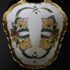 フランス オールド リモージュ（LIMOGES）アールデコ金彩片耳小プレート 20C前半 Old Limoges Art Deco Gold One Handed Candy Plateの画像3