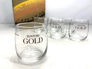 希少　ロックグラス　6客　サントリーゴールド　SUNTORY　ファッショングラス　アンティーク　ヴィンテージ雑貨 5852 08