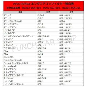 ホンダ 車 活性炭入 消臭 脱臭 花粉症対策 車用エアコンフィルター オデッセイ RB3 RB4 H20.10-H25.10 80292-SEA-003 PEA5Sの画像3