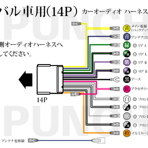 配線キット スバル SUBARU 14P オーディオハーネス 配線変換 ナビ取り付け ナビ載せ替え ナビ補修 レガシィアウトバック/R1/R2 PO3Sの画像2