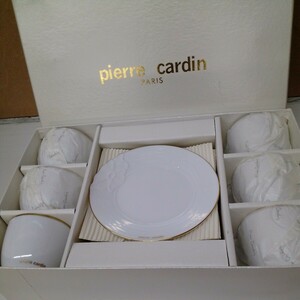 Pierre Cardin PARIS flow ru coffee . plate set cup & saucer 6 point set [ unused ]