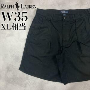 【美品】POLO Ralph Lauren ハーフパンツ W35 旧タグ 黒チノ