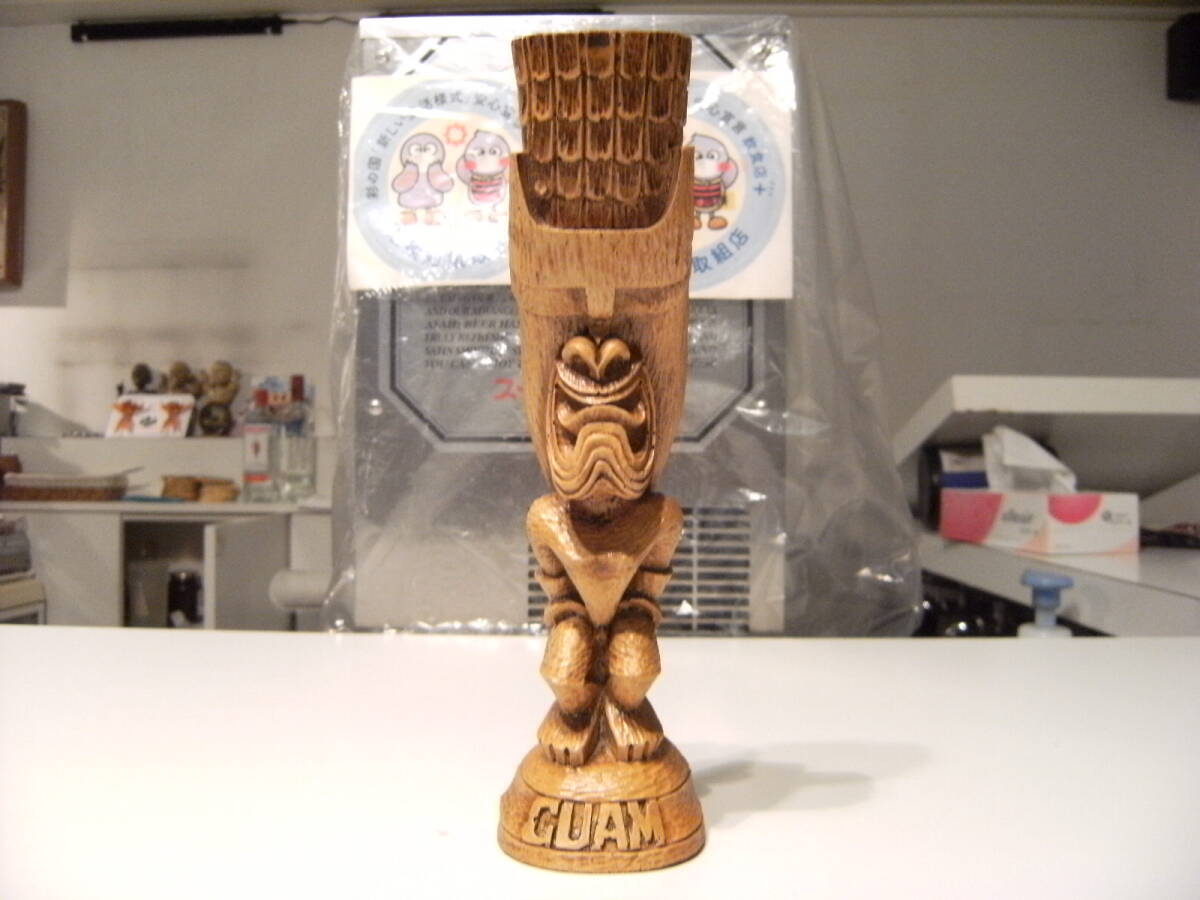 昭和レトロ★アメリカ製★ビンテージ★ MADE IN GUAM 20cm 神様 TIKI ティキ像 ハワイ グアム 置物 オブジェ 人形 南国, ハンドメイド作品, インテリア, 雑貨, 置物, オブジェ