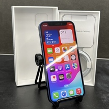 【国内版SIMフリー】iPhone12mini 128GB ブルー 青 MGDP3J/A 即決あり！バッテリー82％!残債なし!◯判定品!【美中古品】純正ケース付き！_画像1