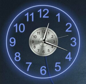 LED7色変化 壁掛け時計 ネオンサイン ネオン アナログ インテリア オブジェ アナログ時計 壁掛け 柱時計 装飾 照明 ライト