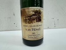 △未開栓 Von Hovel 2003ワイン フォン へーヴェル フォン へーフェル 果実酒 750ml 15度以下(KS4-81)_画像2