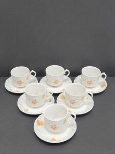 △NIKKO VILLEROY&BOCH ニッコー ビレロイ&ボッホ カップ ソーサー コーヒーカップ 花柄 elise blume 6客(KS4-108)