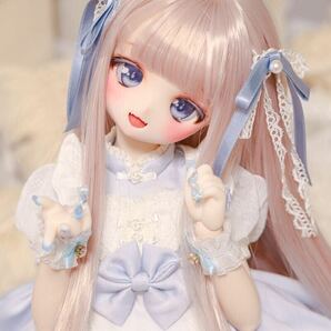 ＊labear＊ DDH-01 セミホワイト肌☆ ソフビ盛 開口 カスタムヘッド＋自作アイ3種類 少し難あり☆ MDD ドルフィードリーム の画像5