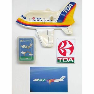 TDA 東亜国内航空/JAS 日本エアシステム グッズセット・現状品/処分品・NC/NR・即決／A300,MD-90,B777,トランプ,ワッペン,ポストカード