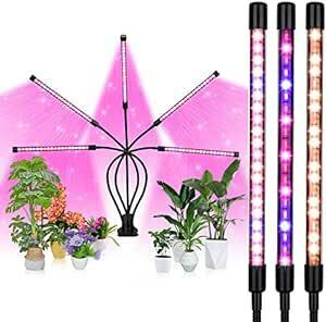 Hooha 植物育成ライト LED 植物ライト 5ヘッド 室内栽培ランプ 観葉植物育成ライト 50W 100LEDランプ 定時機能