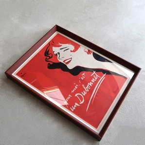 Dubonnet デュボネ 1954年 ルネ・グリュオ Rene Gruau フランス ヴィンテージ 広告 額装品 レア コレクション フレンチ ポスター 稀少の画像3