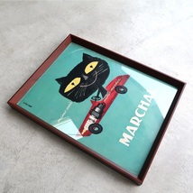 MARCHAL マーシャル 1960年 ジャンコラン Jean Colin イラスト 黒猫 フランス ヴィンテージ 広告 額装品 レア フレンチ ポスター 稀少_画像3