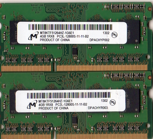 [Память для ноутбуков] Micron DDR3 PC3L-12800 8 ГБ (4 ГБ x 2 части) 1600