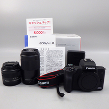 1円〜 Canon キヤノン EOS Kiss M ダブルズームキット ※通電・シャッター確認済 現状品 カメラ 101-2604270【O商品】_画像1