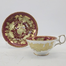 1円〜 Wedgwood ウェッジウッド RUBY TONQUIN トンキンルビー カップ＆ソーサー 計4点 金彩 食器 1-2624849【O商品】_画像2