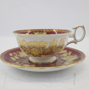 1円〜 Wedgwood ウェッジウッド RUBY TONQUIN トンキンルビー カップ＆ソーサー 計4点 金彩 食器 1-2624849【O商品】の画像3