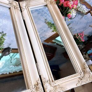 アンティークな部屋 おしゃれな鏡 三面鏡 White（No.2） 折畳み式置鏡 #インテリア装飾品 #ドレッサーミラー #テーブルミラー #店舗什器の画像5