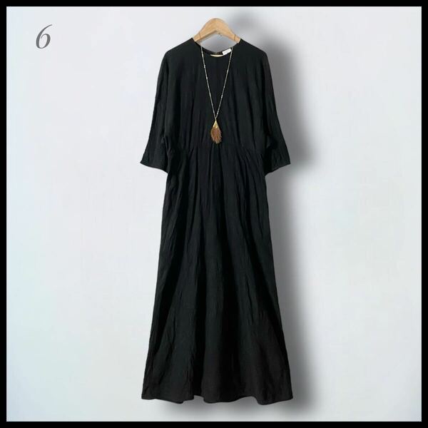 【6 ROKU】 COTTON DOBBY DRESS シャドーフラワー 36