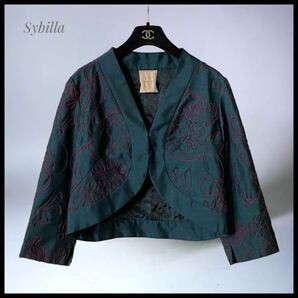 【Sybilla】 リボン刺繍 ボレロ ドレスカーディガン ジャケット Lサイズ