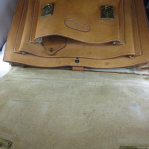 【70744】BREE ブリー レザーブリーフケース ビジネスバッグ 書類カバン ストラップ付き 薄茶色 キャメルの画像8