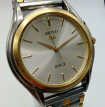 EE54◇＜不動＞腕時計 ジャンク SEIKO AGS DOLCE セイコー ドルチェ 4M21-0A50 18KT+BASE METAL BEZEL 現状品 ◇_画像8