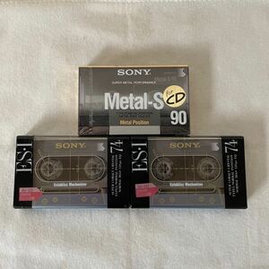  unused goods SONY cassette tape 3 pcs set metal normal metal-s90 a esm1 74