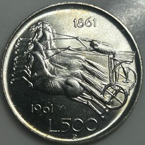 イタリア　500リラ銀貨　1961年　2 古銭　銀貨