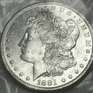 [極美品] アメリカ　モルガンダラー銀貨　1881年-O 2 古銭　銀貨