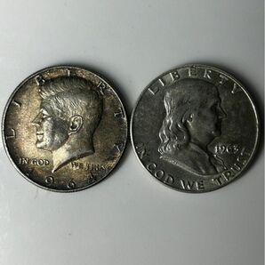アメリカ　ハーフダラー銀貨　2枚　品位90% 古銭　銀貨