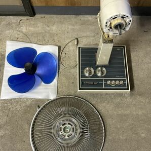 動作品 三菱扇風機 MITSUBISHI R30-X12 30cm 高級お座敷扇 3枚羽根 ブルー昭和レトロ 箱付の画像4