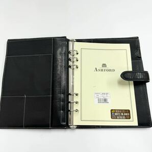 ASHFORD システム手帳 レザー ブラック の画像3