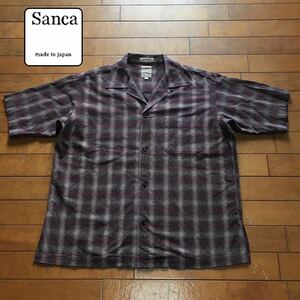 ☆【 Sanca 】★日本製 オンブレーチェック オープンカラーシャツ ★サイズ2