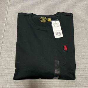  new goods domestic regular goods POLO RALPH LAUREN Polo Ralph Lauren long sleeve T shirt men's US size M long T black 