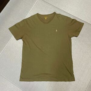 国内正規品 POLO RALPH LAUREN ポロラルフローレン Vネック Tシャツ メンズサイズS 170/92A カーキ