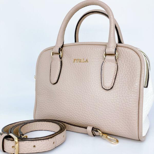 極美品FURLA フルラ シリ 2wayショルダーバッグ　ミニボストン