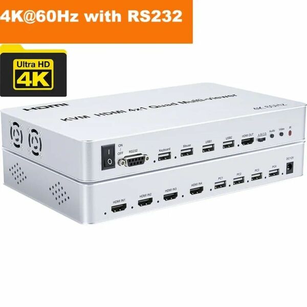 4K 60Hz KVM HDMI Multi-viewer 4x1 HDMI Quad KVM Multiviewer