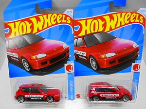 Hotwheels '92 ホンダ シビック EG ホットウィール ミニカー 2台セット 