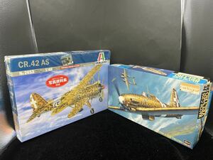 イタレリ1/48 CR.42 AS Falco, ハセガワ 1/48 マッキMACCHI C.205 ベルトロVELTRO【2機セット,未組立】