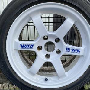 2403-012 RAYS VOLK RACING TE37 ホイール 2本 16×8JJ 5H PCD:114.3 +15 希少な深リム 要再塗装の画像3