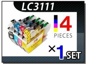 送料無料 ブラザー用 ICチップ付 互換インク LC3111 4色×1セット
